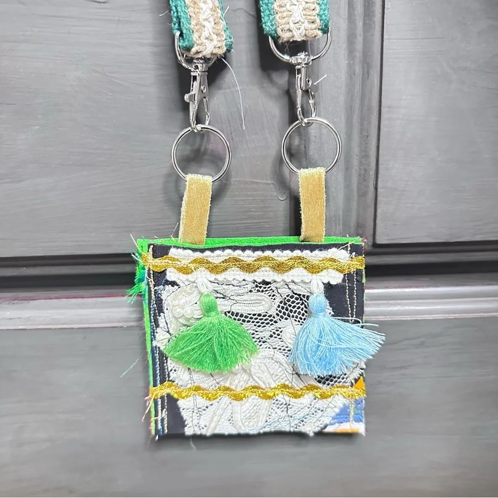 RUBYRUDI Necklace Purse, Hand Crafted, Amulet Wallet Pouch Artisan OOAK Signed